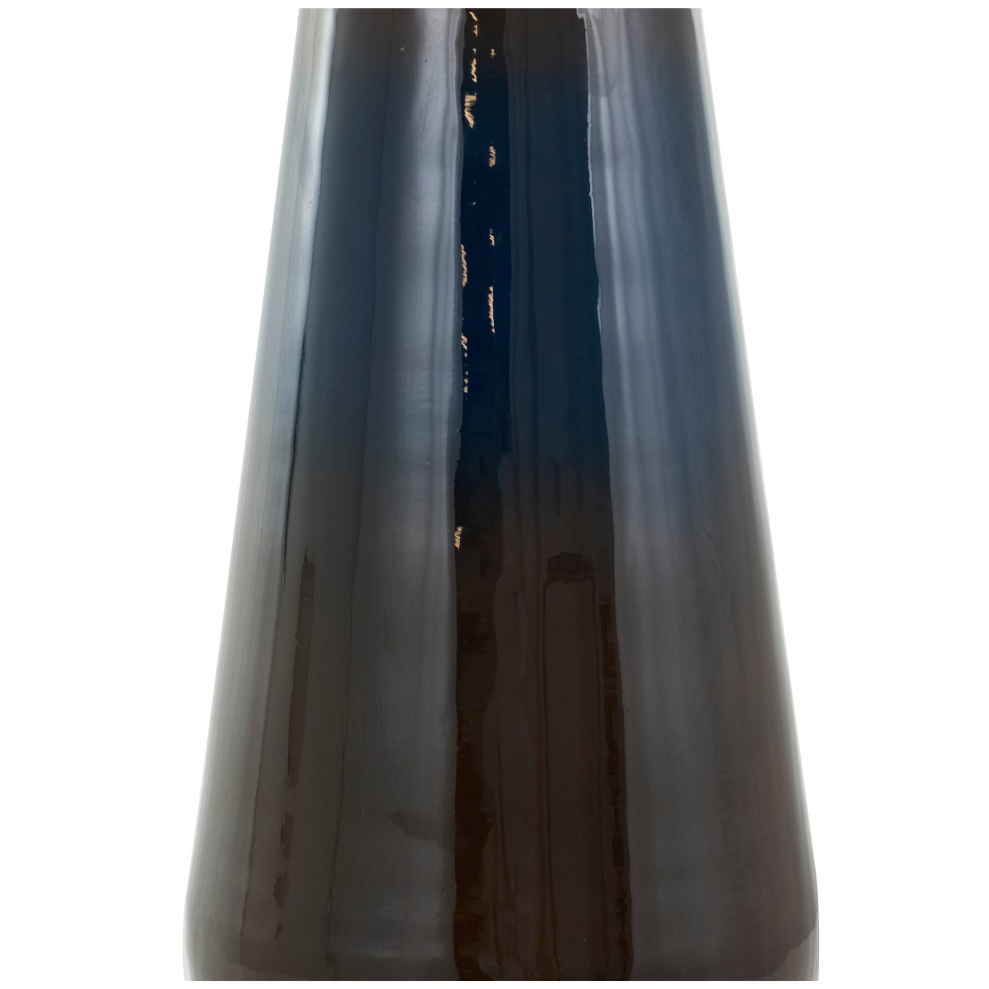16" Blue Metal Ombre Vase with Brown Accents